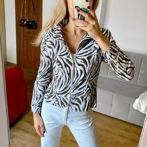 GERRY WEBER Brown and White Patterned Animal Print Jacket 🤎